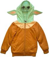 👶 stay warm in style with the star wars boys mandalorian the child sherpa fleece hoodie logo