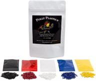polly plastics color pellets for moldable plastic: 🎨 blue, red, yellow, black, white - includes color chart logo