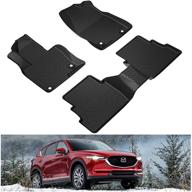 🚗 premium all-weather floor mats for 2017-2022 mazda cx-5 - kiwi master tpe slush liners in black logo