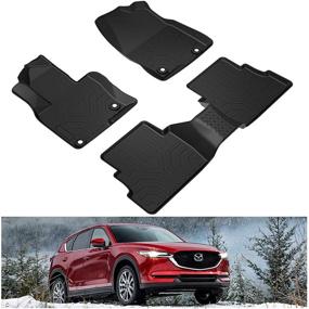 img 4 attached to 🚗 Premium All-Weather Floor Mats for 2017-2022 Mazda CX-5 - KIWI MASTER TPE Slush Liners in Black