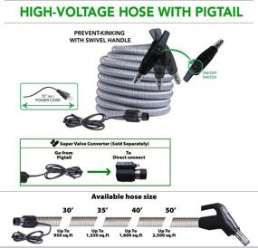 img 3 attached to 🧹 Enhance Your Cleaning Experience with the OVO Central Vacuum Carpet Deluxe Accessory Kit featuring 35ft High-Voltage Hose, On-Off Switch at The Handle, Electric Carpet Beater, and More!