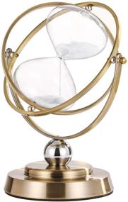 img 4 attached to ⏳ Unique Antique Brass Sand Timer: 60 Minute Hourglass with 720° Rotating Metal Stand - Perfect Gift for Wedding, Home, Office Decor