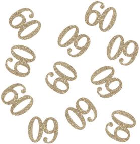 img 1 attached to 100 PCS Gold Glitter Number 60 Table Confetti: Sparkling Decorations for 60th Birthday/Anniversary Celebrations