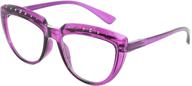 👓 stylish rhinestone oversize half-moon eyeglasses for women - eyekepper reading glasses logo