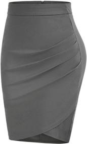 img 3 attached to LIUMILAC Womens Stretchy Office Ruched Women's Clothing for Skirts