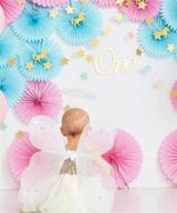 👶 gender reveal party supplies: pink and blue tissue paper fans - he or she | boy or girl baby sex reveal party decorations - baby shower & birthday party decorations logo