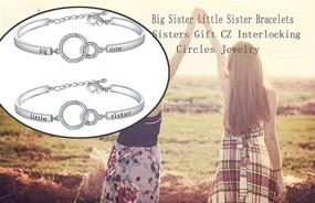 img 1 attached to 👯 Sorority Big Sister Little Sister Bracelets: A Meaningful CZ Interlocking Circles Jewelry Gift for Sisters