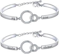 👯 sorority big sister little sister bracelets: a meaningful cz interlocking circles jewelry gift for sisters logo