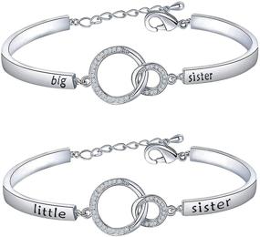 img 4 attached to 👯 Sorority Big Sister Little Sister Bracelets: A Meaningful CZ Interlocking Circles Jewelry Gift for Sisters