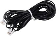 high-quality telephone cords for landline phones – phone cords for wall jack connection – exceptional sound clarity + durable materials – black – 25ft phone cord for any device with phone jack logo