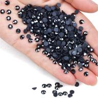 💎 ss6 hotfix hematite black glass flatback rhinestones - 4500 pieces of round crystal gems logo