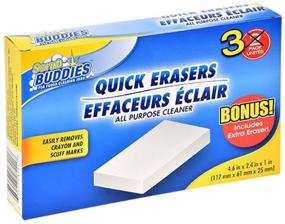 img 2 attached to 🧽 Multipurpose Cleaning Sponges 3-Pack: Quick Erasers for Crayon and Scuff Mark Removal