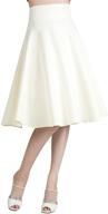 👗 stylishly chic: choies women's beige high waist midi skater skirt for fashionable females logo