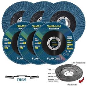 img 1 attached to 🛠️ 20 Pack SIMNIAM 4.5"x7/8" High Density Type #29 Grinding Wheel - Cutting Off Flap Disc with 40/60/80/120 Grits. Perfect for DIY Hobbyists - Grinder Sanding Disc