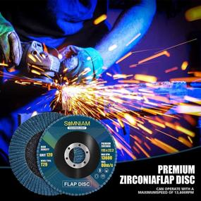 img 3 attached to 🛠️ 20 Pack SIMNIAM 4.5"x7/8" High Density Type #29 Grinding Wheel - Cutting Off Flap Disc with 40/60/80/120 Grits. Perfect for DIY Hobbyists - Grinder Sanding Disc