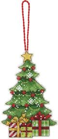 img 1 attached to 🎄 Dimensions Counted Cross Stitch Christmas Tree Ornament Kit, Perfect Size: 3'' W x 4.75'' H