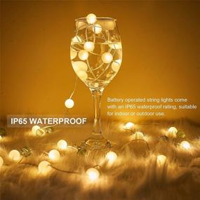 img 2 attached to Globe String Lights 10 Ft 30 LED Waterproof Ball Fairy String Lights: Ideal for Indoor/Outdoor Party, Wedding, Christmas Garden Décor - Battery Operated with 8 Modes, Warm White