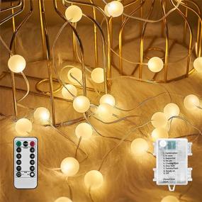 img 4 attached to Globe String Lights 10 Ft 30 LED Waterproof Ball Fairy String Lights: Ideal for Indoor/Outdoor Party, Wedding, Christmas Garden Décor - Battery Operated with 8 Modes, Warm White