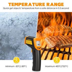 img 1 attached to 🌡️ SIMOEFFI (NOT for Human) Digital Laser Infrared Thermometer - No Contact Handheld Lasergrip Temperature Gun, Instant Read for Cooking, HVAC, Automotive -58℉~725℉ with LCD Display