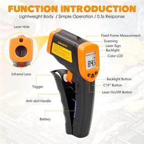 img 2 attached to 🌡️ SIMOEFFI (NOT for Human) Digital Laser Infrared Thermometer - No Contact Handheld Lasergrip Temperature Gun, Instant Read for Cooking, HVAC, Automotive -58℉~725℉ with LCD Display
