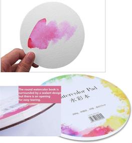 img 1 attached to Portable Watercolor Paper Pad for Art Making | Acid-Free Cotton | Cold Pressed | Multiple Styles (Circular 25cm)