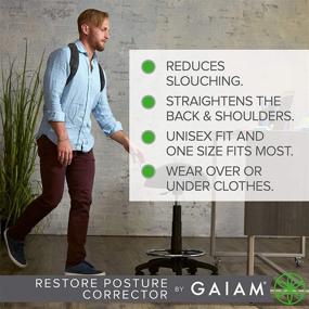 img 1 attached to 👍 Gaiam Restore Posture Corrector - Adjustable Straps Compact Brace for Women & Men, Clavicle Support, Neck & Shoulder Straightener, Invisible Pain Relief