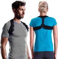 👍 gaiam restore posture corrector - adjustable straps compact brace for women & men, clavicle support, neck & shoulder straightener, invisible pain relief logo