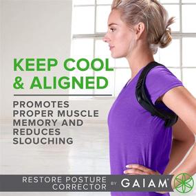 img 2 attached to 👍 Gaiam Restore Posture Corrector - Adjustable Straps Compact Brace for Women & Men, Clavicle Support, Neck & Shoulder Straightener, Invisible Pain Relief