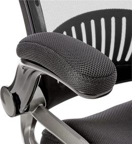 img 1 attached to Black Office Star Manager Chair: Breathable Screen Back, Bonded Leather Seat, Flip Arms, Titanium Coated Accents