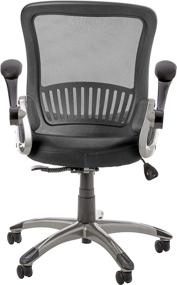 img 2 attached to Black Office Star Manager Chair: Breathable Screen Back, Bonded Leather Seat, Flip Arms, Titanium Coated Accents