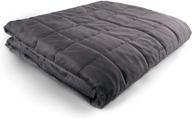 🛌 premium weighted blanket - 80x87 inches - 30lbs - no cover needed - fits queen/king beds - ideal for two 150-200lb adults - minky grey - high-quality glass beads - calming sensory relaxation logo