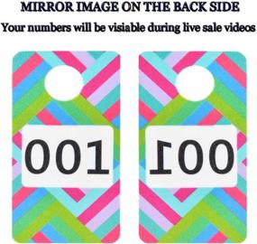 img 2 attached to Set of 100 Reusable Consecutive Live Number Tags, Ideal for Facebook Live and LuLaroe Supplies - Normal and Mirrored Reverse Numbers (001-100)