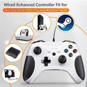 img 3 attached to 🎮 Wired Controller for Xbox One: JORREP 6.6ft Pro Gamepad with Audio Jack, Vibration Feedback - Compatible with Xbox One S/One X, Windows 7/8/10