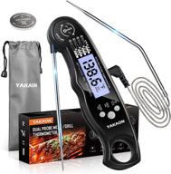 yakaon 2-in-1 ultra fast digital meat thermometer for cooking, oven safe food thermometer with alarm set, backlight, magnet - upgraded instant read thermometer for deep fry, bbq, grill, turkey logo