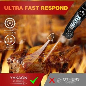 img 2 attached to YAKAON 2-in-1 Ultra Fast Digital Meat Thermometer for Cooking, Oven Safe Food Thermometer with Alarm Set, Backlight, Magnet - Upgraded Instant Read Thermometer for Deep Fry, BBQ, Grill, Turkey