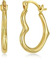 💎 stunning 14k gold heart shaped hoop earrings (13 x 15mm): exquisite jewelry for a glamorous look logo