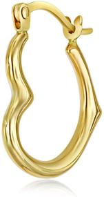 img 1 attached to 💎 Stunning 14k Gold Heart Shaped Hoop Earrings (13 x 15mm): Exquisite Jewelry for a Glamorous Look