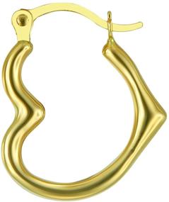 img 3 attached to 💎 Stunning 14k Gold Heart Shaped Hoop Earrings (13 x 15mm): Exquisite Jewelry for a Glamorous Look