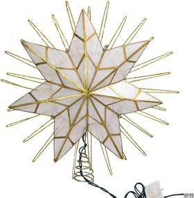img 3 attached to 🌟 Kurt Adler 12" Gold Capiz Lighted Tree Topper: Beautiful and Luminous Christmas Star Decoration