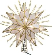 🌟 kurt adler 12" gold capiz lighted tree topper: beautiful and luminous christmas star decoration logo