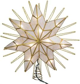 img 4 attached to 🌟 Kurt Adler 12" Gold Capiz Lighted Tree Topper: Beautiful and Luminous Christmas Star Decoration