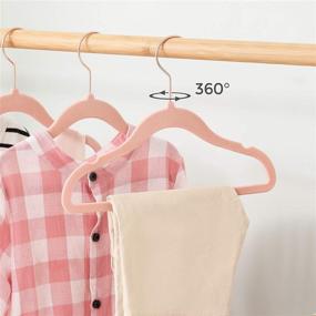 img 1 attached to SONGMICS Baby Hangers Pack of 50: Premium Velvet 👶 Non-Slip Children’s Hangers with Rose Gold Hooks – Light Pink UCRF027P01