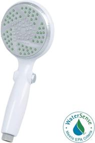 img 2 attached to Carex Handheld Shower Head with 84" Flexible Hose and Pause Function - Watersense Certified, Oversized Spray Head - White