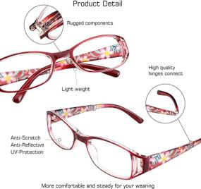 img 3 attached to 👓 Women's Reading Glasses with Foldable Design, Blue Light Blocking Lens, and Compact Case Included - Red Color, 3.00 Magnification