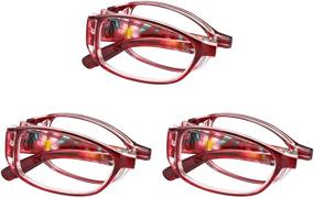 img 4 attached to 👓 Women's Reading Glasses with Foldable Design, Blue Light Blocking Lens, and Compact Case Included - Red Color, 3.00 Magnification