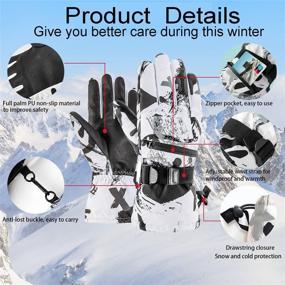 img 3 attached to ❄️ Extreme Cold Weather Ski Gloves: Waterproof, -30°F, Touch Screen Snowboard Gloves for Men, Women, Girls, Boys, and Youth