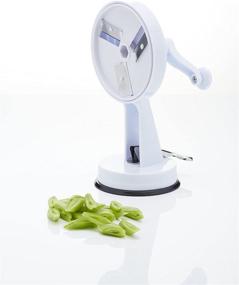 img 2 attached to 🔪 Efficient KitchenCraft KCBEANAUTO Rotary Runner Bean Slicer with Suction Pad - Practical Gift Box Inclusive - Plastic/Stainless Steel - 23 cm - White/Black