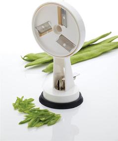 img 1 attached to 🔪 Efficient KitchenCraft KCBEANAUTO Rotary Runner Bean Slicer with Suction Pad - Practical Gift Box Inclusive - Plastic/Stainless Steel - 23 cm - White/Black