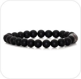 img 2 attached to 🧢 Stylish Nsitbbuery Fashion Baseball Bracelet: 8MM Matte Agate Lava Rock Beads