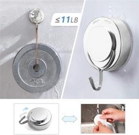 img 1 attached to 🔩 Suction Cup Hooks - VIS'V 2 Pack Heavy Duty Twist-Removable Vacuum Suction Cups with Metal Hooks - Waterproof Window Glass Kitchen Bathroom Shower Wall Hooks for Towel Loofah Wreath Decorations, Silver